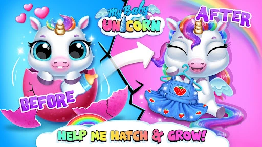 Gameplay screenshot 1 from My Baby Unicorn - Pony Care - Educational game